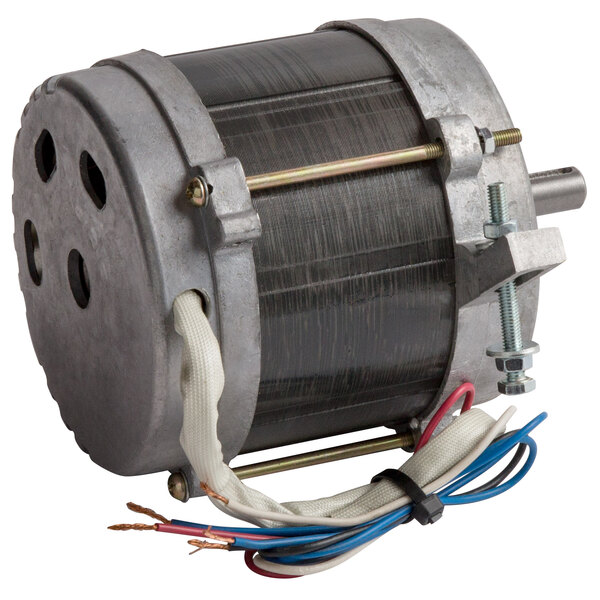 An Avantco 177PSLA9 blade motor for a meat slicer with wires.