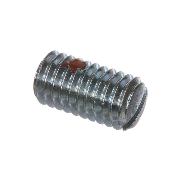 A close-up of a Hobart set screw with a red dot on it.