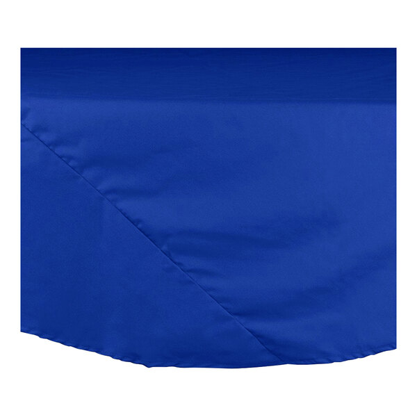 A blue table cloth with a white background.