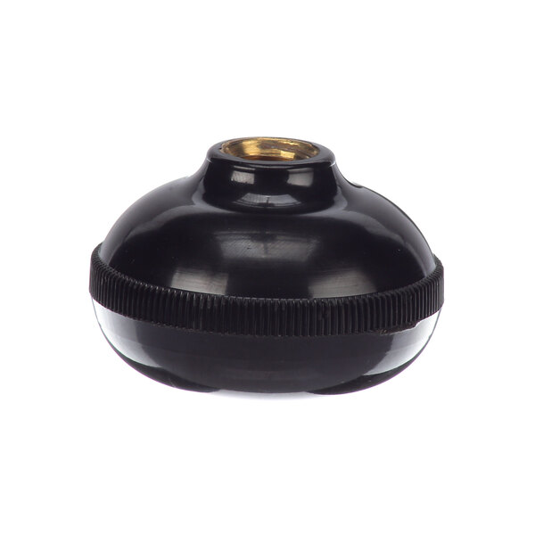 A black plastic Hobart control knob with a gold center.