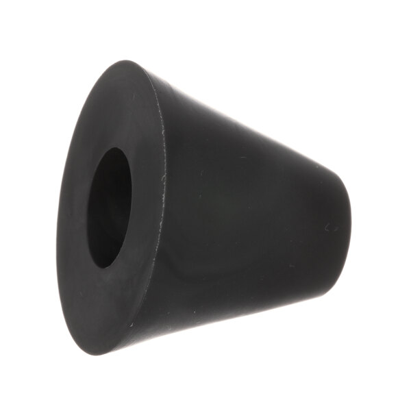 A black plastic cone with a hole.