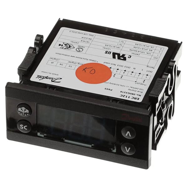 A black electronic Polar Temp ERC112C temperature controller with orange buttons and a white label.