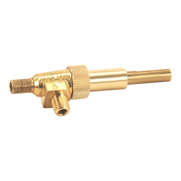 A Viking Commercial Top Burner Valve with a threaded brass nozzle.