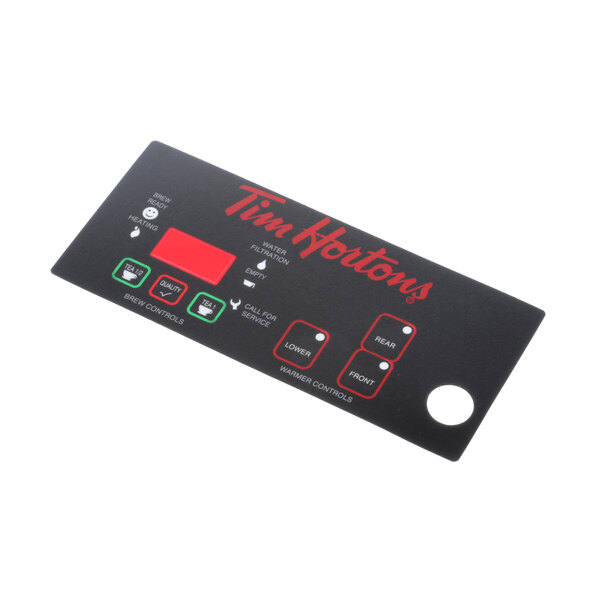 A black rectangular Newco face plate with red text.