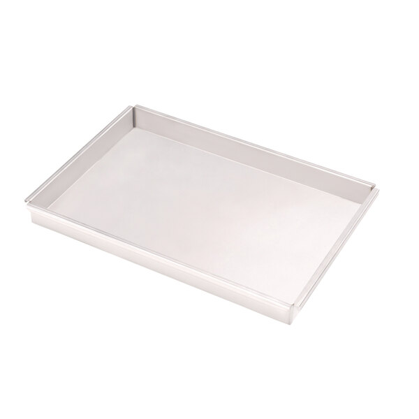 An Alto-Shaam 1115 white rectangular drip pan on a white surface.