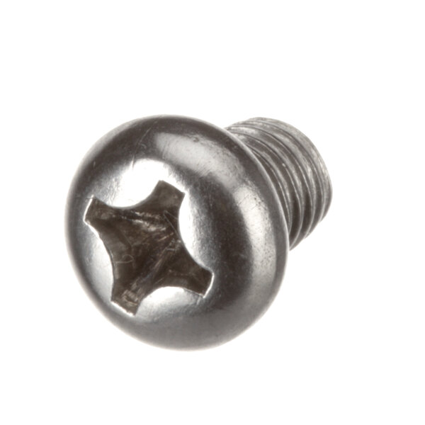 A close-up of a Skyfood steel crossing bolt with a hole in it.