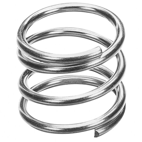 A stack of Berkel stainless steel springs on a white background.