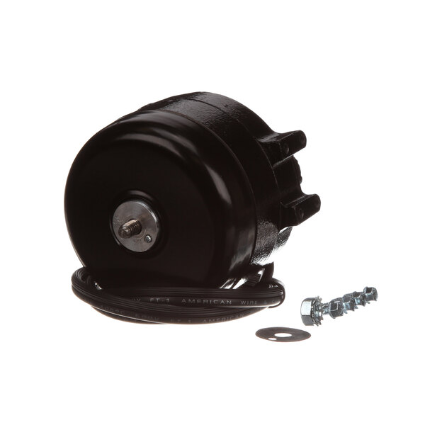 A black Hussmann 21S071 motor with a black cord and black wire.