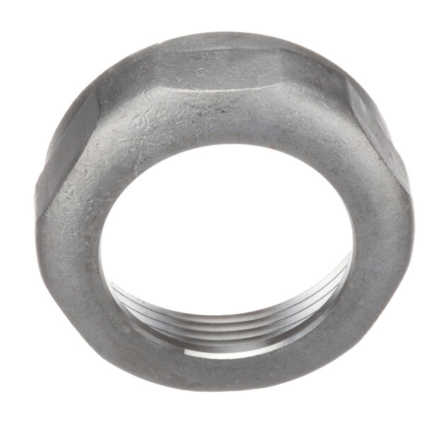 A close-up of a CMA Dishmachines slip nut with a steel ring