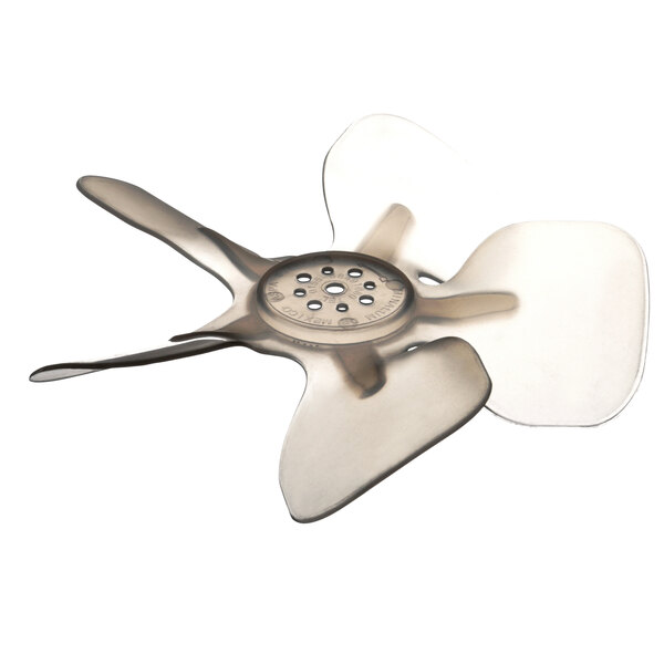 A Criotec plastic fan blade with silver metal blades.