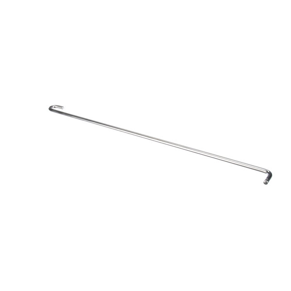 A long silver metal rod with a hook on one end.