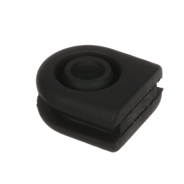 A black plastic Hobart cord grommet with a hole.