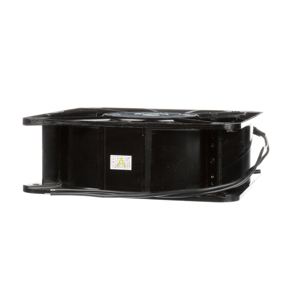A black rectangular Donper America fan motor with wires.