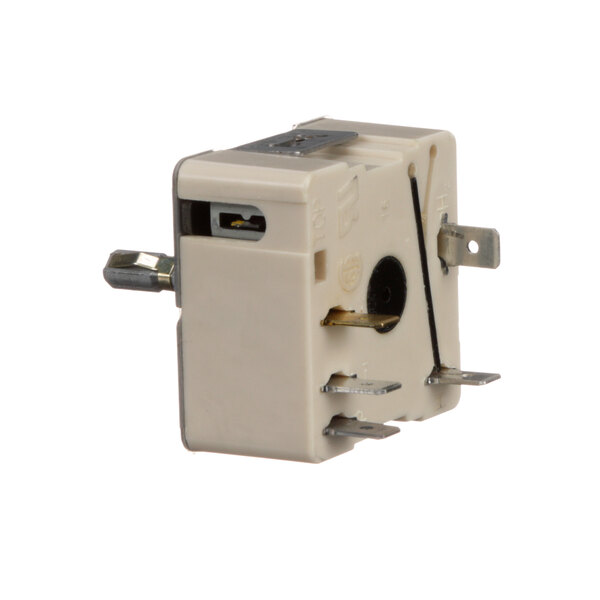 A white Servolift Infinite Control electrical switch with metal parts.