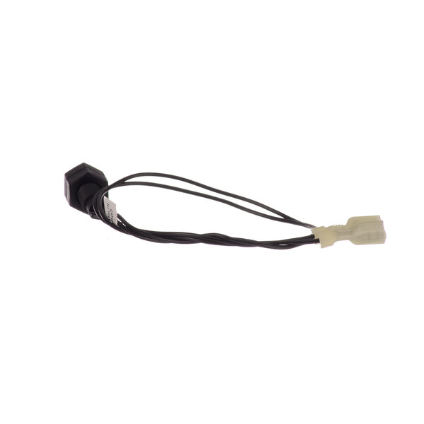 A black and white cable with a black and white connector on the end.