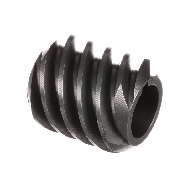 A black plastic Hobart Gear-Worm with a spiral pattern.