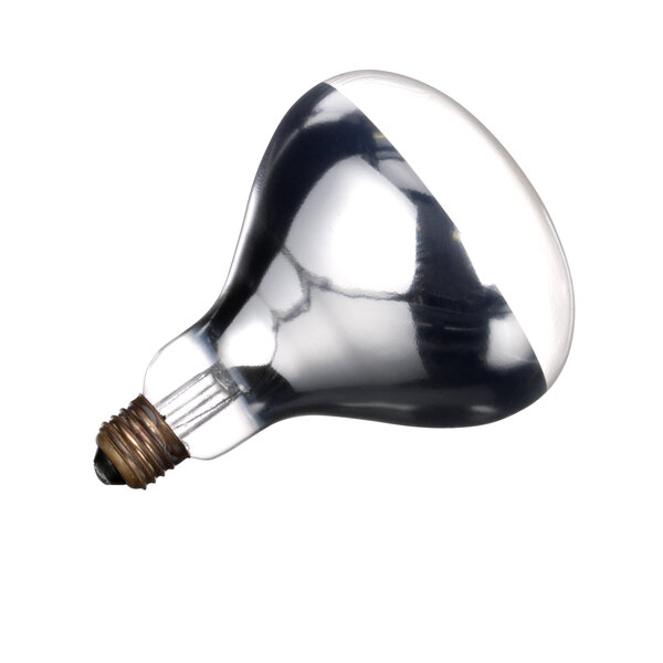 A Gold Medal heat lamp bulb with a black base on a white background.