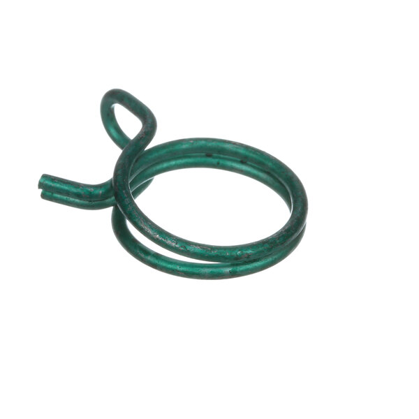 A close-up of a green wire with a green handle.