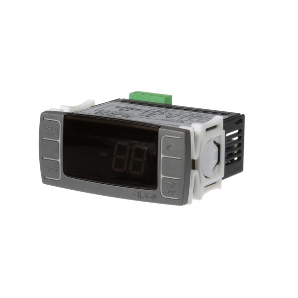 A Master-Bilt digital temperature controller with a green display.