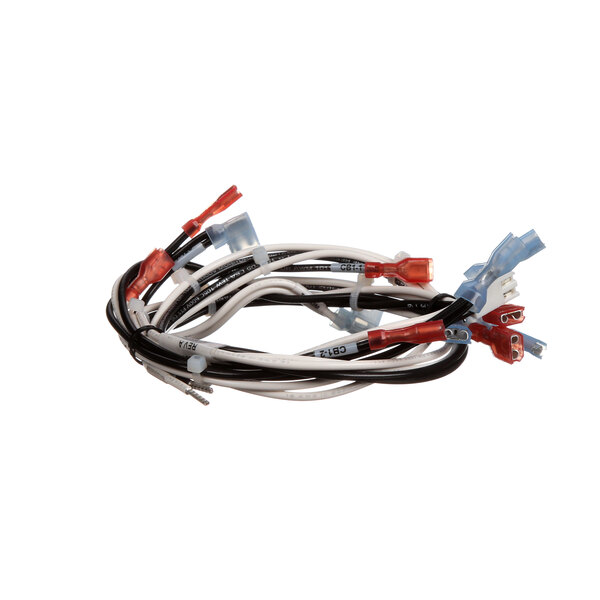 A Groen wire harness with red and white wires.
