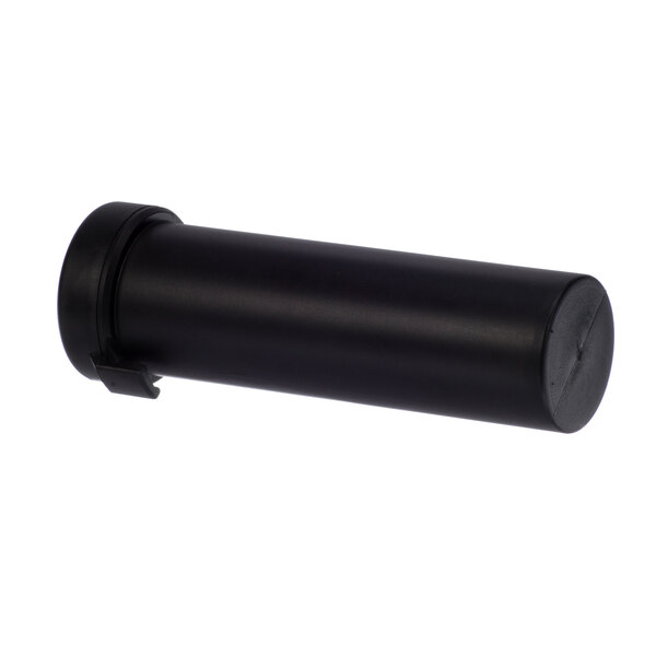 A black cylinder with a metal cap on it.