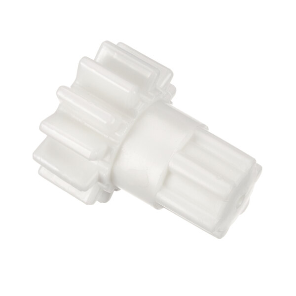 A white plastic gear for a Dynamic Mixers 2822.