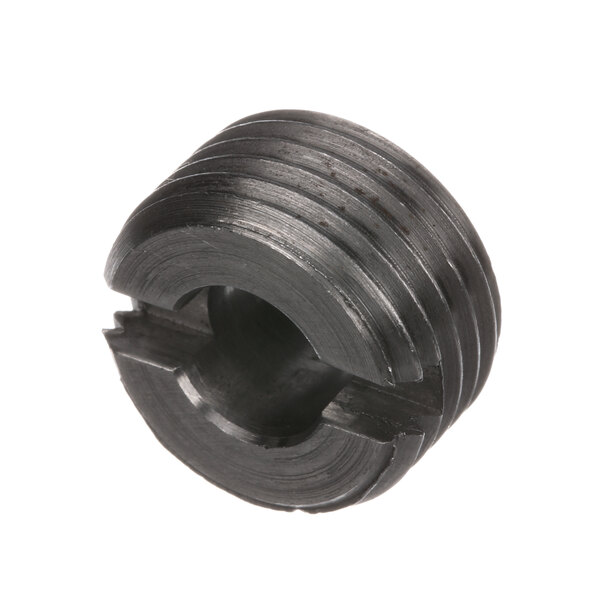 A close-up of a black Hobart screw.