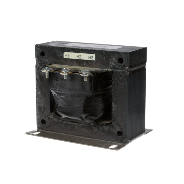 A black rectangular Sipromac transformer with metal bolts.