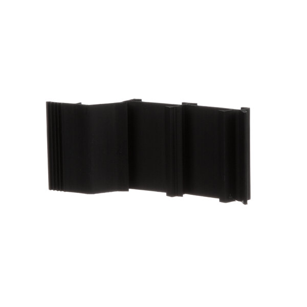 A black rectangular plastic clip with a white border.