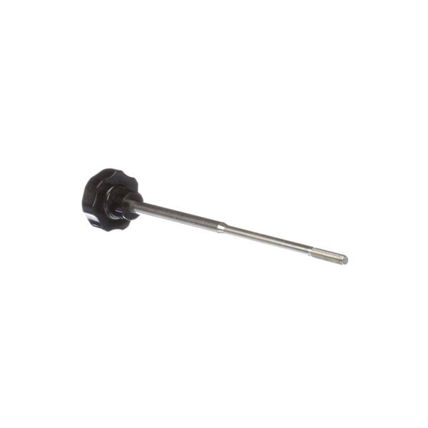 A black and white metal screwdriver with a silver screw on the end.