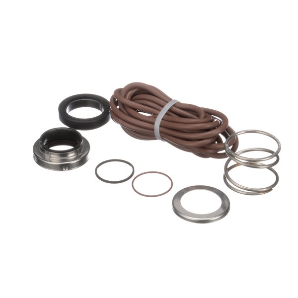 A brown rubber seal kit for a Somat garbage disposal.