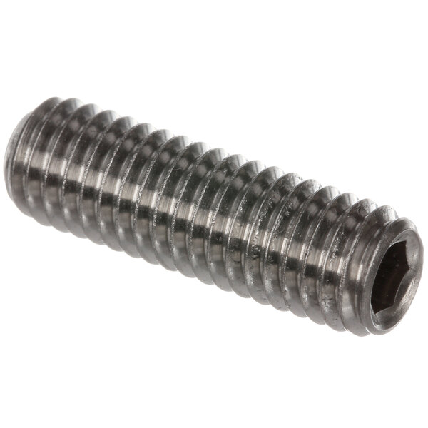 A close-up of a Hobart screw with a threaded hole.