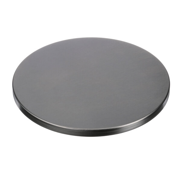 A black circular Lakeside switch cover plate.