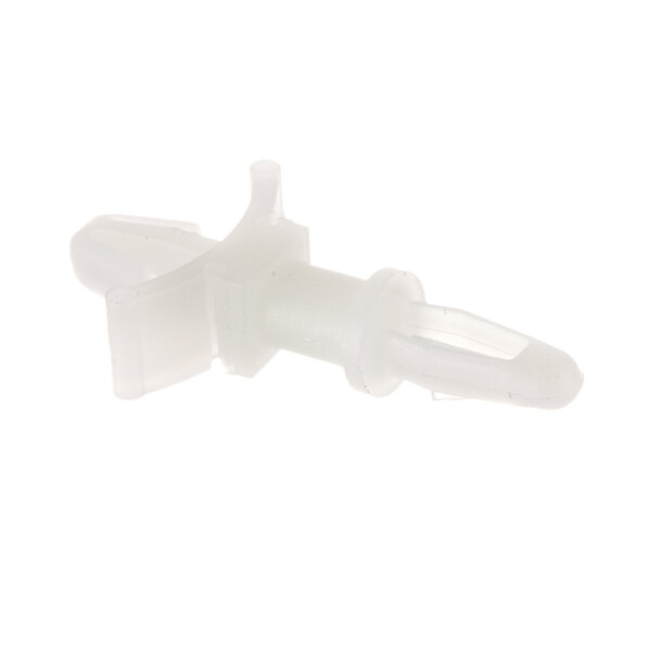 A white plastic dowel with a clip.