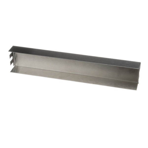 A rectangular metal divider with a metal strip.