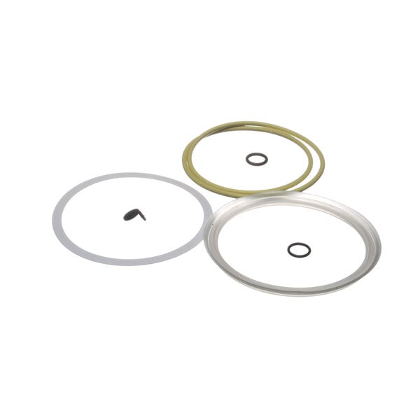 A Fisher & Paykel seal washer package with several round rubber gaskets and metal rings.