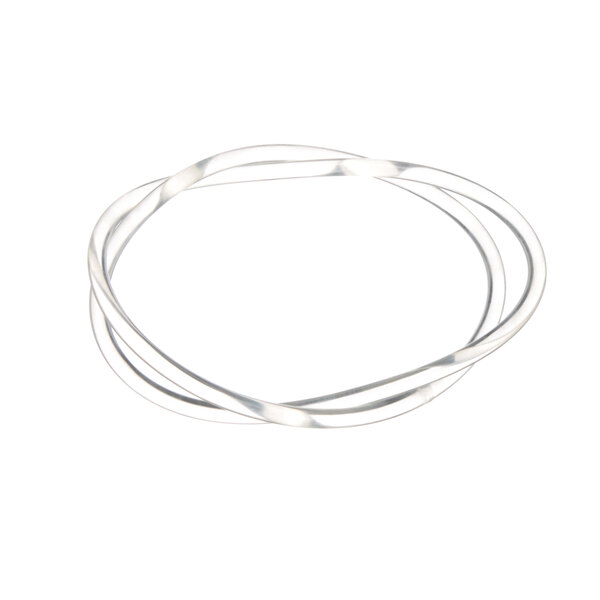A silver wire belt with two loops on it.