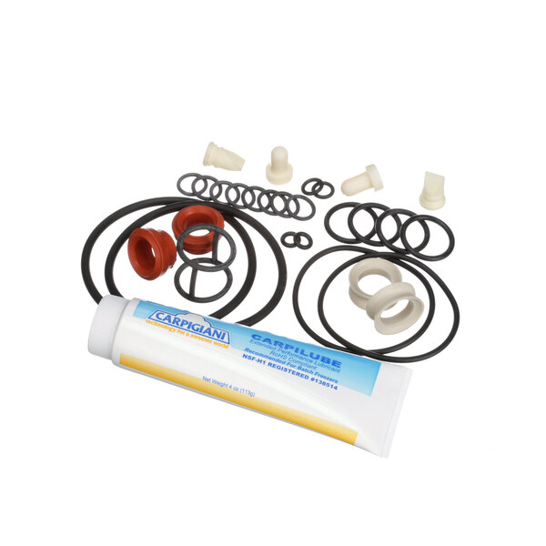 A Carpigiani tune up kit with gaskets and seals for a soft serve machine.