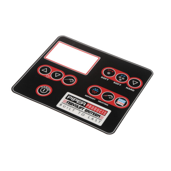 A black rectangular Servolift overlay with red and white buttons.