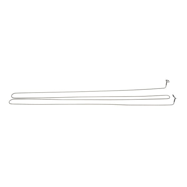 A long, thin wire with two metal hooks.