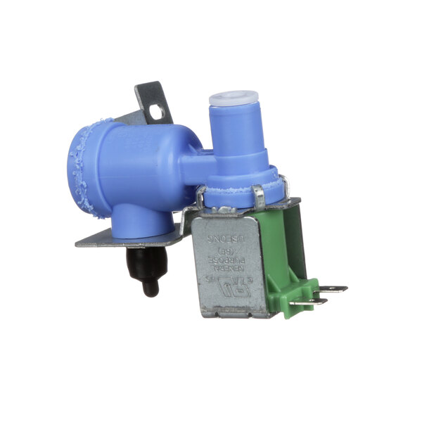 A Kenmore blue and green water valve.