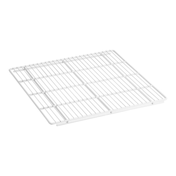 A white wire rack on a white background.
