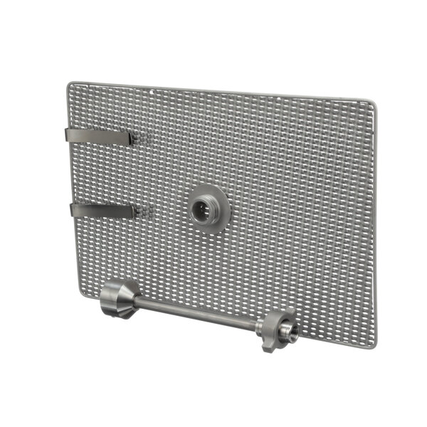 A stainless steel grid with a metal handle for a Henny Penny fryer.