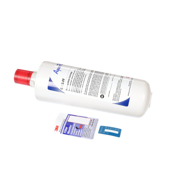 An Aqua-Pure C-CS-FF water filter cartridge in a white package with a blue and red label.