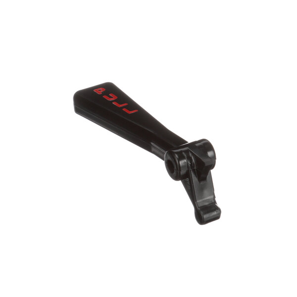 A black plastic Grindmaster-Cecilware faucet handle with red text.