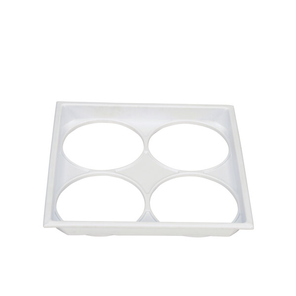 A white Stajac Can Skirt tray with four circles.