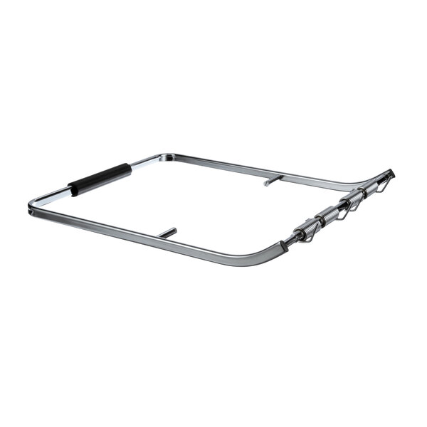 A metal frame with black and white handles on it.