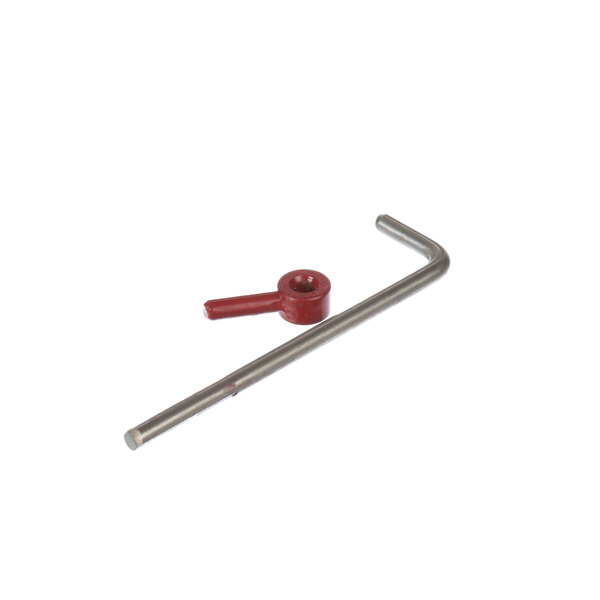 A red metal push rod with a red collar.