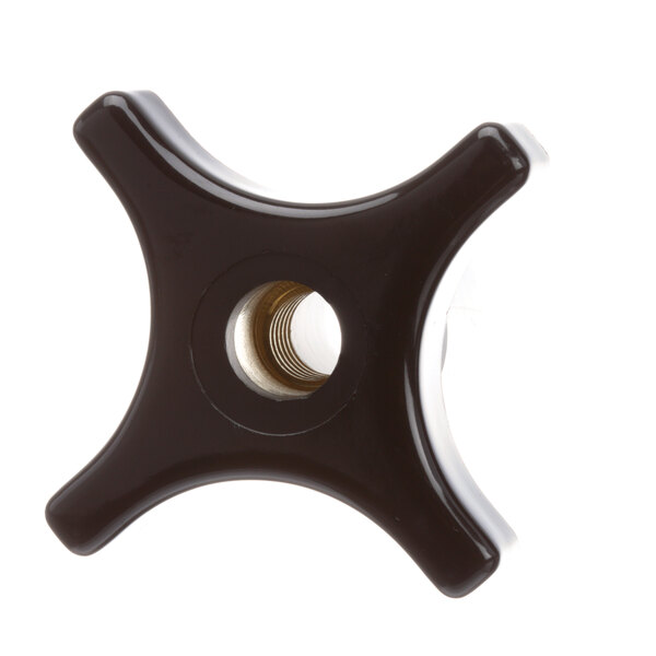 A black Ultrasource cover knob with a hole in the center.