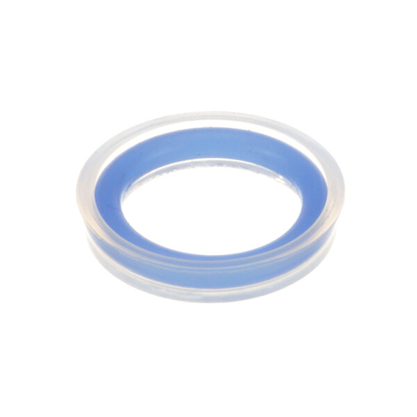A blue and white rubber ring.